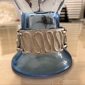 Vintage Sarah Coventry Deco Silver Cuff Bracelet